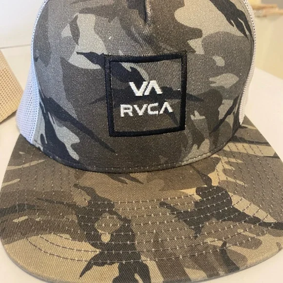 RVCA Tan and Brown Snapback Hats - Picture 3 of 7